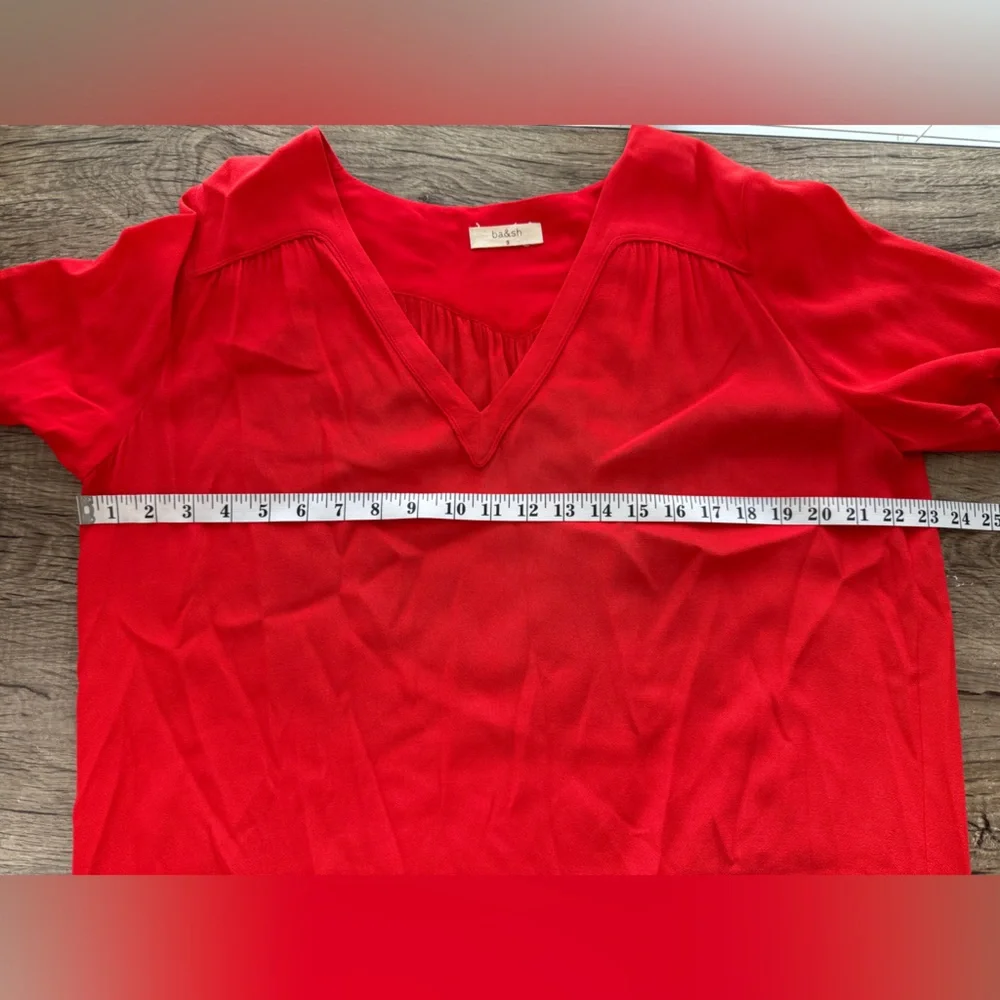 ba&sh Red Short Ruffle-Hem Mini Dress - Picture 6 of 6